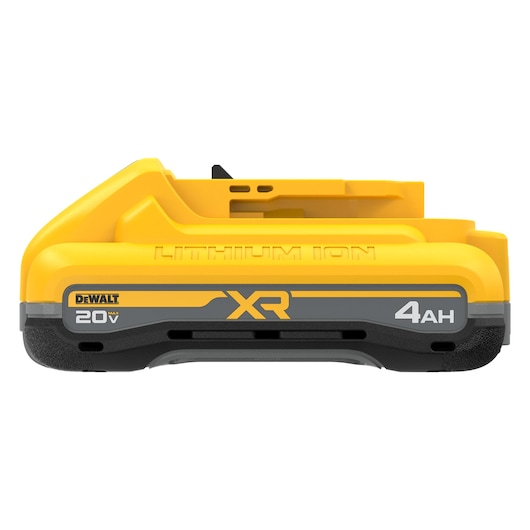 DEWALT POWERPACK four amp hour battery profile view from the side 
