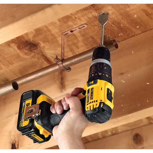 Lithium Ion  Compact drill driver in action.