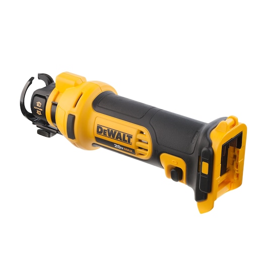 A DEWALT 20V MAX cordless rotary tool, model DCS551B, used for cutting and drilling tasks, shown against a white background.