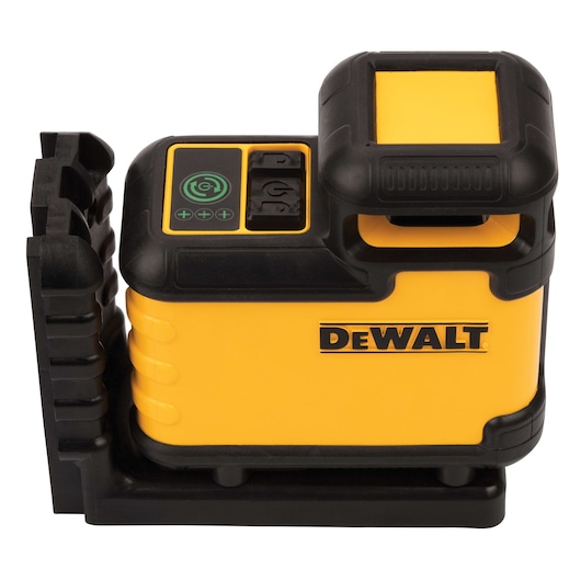 A DEWALT branded yellow and black rotary laser level device, used for photography and leveling applications, shown on a white background.