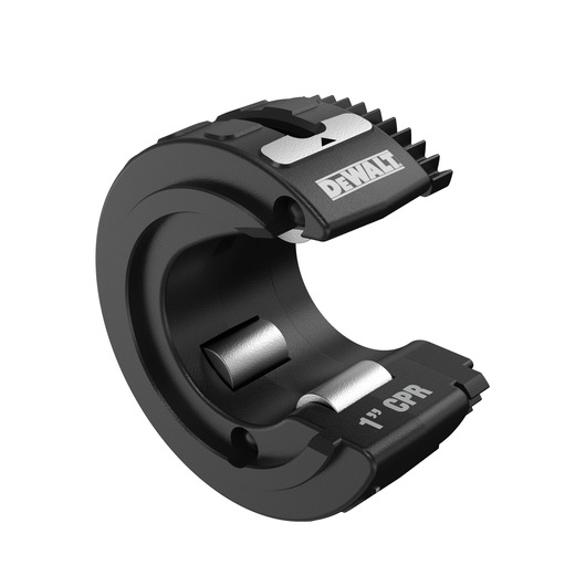 A DEWALT 1-inch CPR pipe cutter tool with a black and silver finish, designed for cutting pipes.