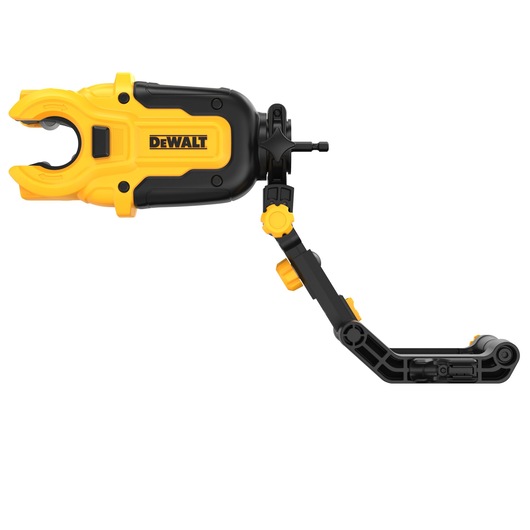 A DEWALT branded yellow and black photography mounting clamp with an adjustable arm, designed for attaching and positioning equipment.